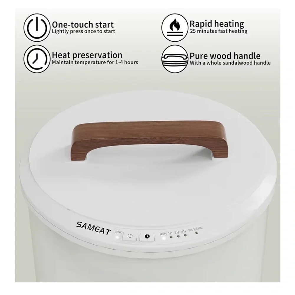 SAMEAT Heated Towel Warmers for Bathroom - Large Towel Warmer Bucket, Wood NEW